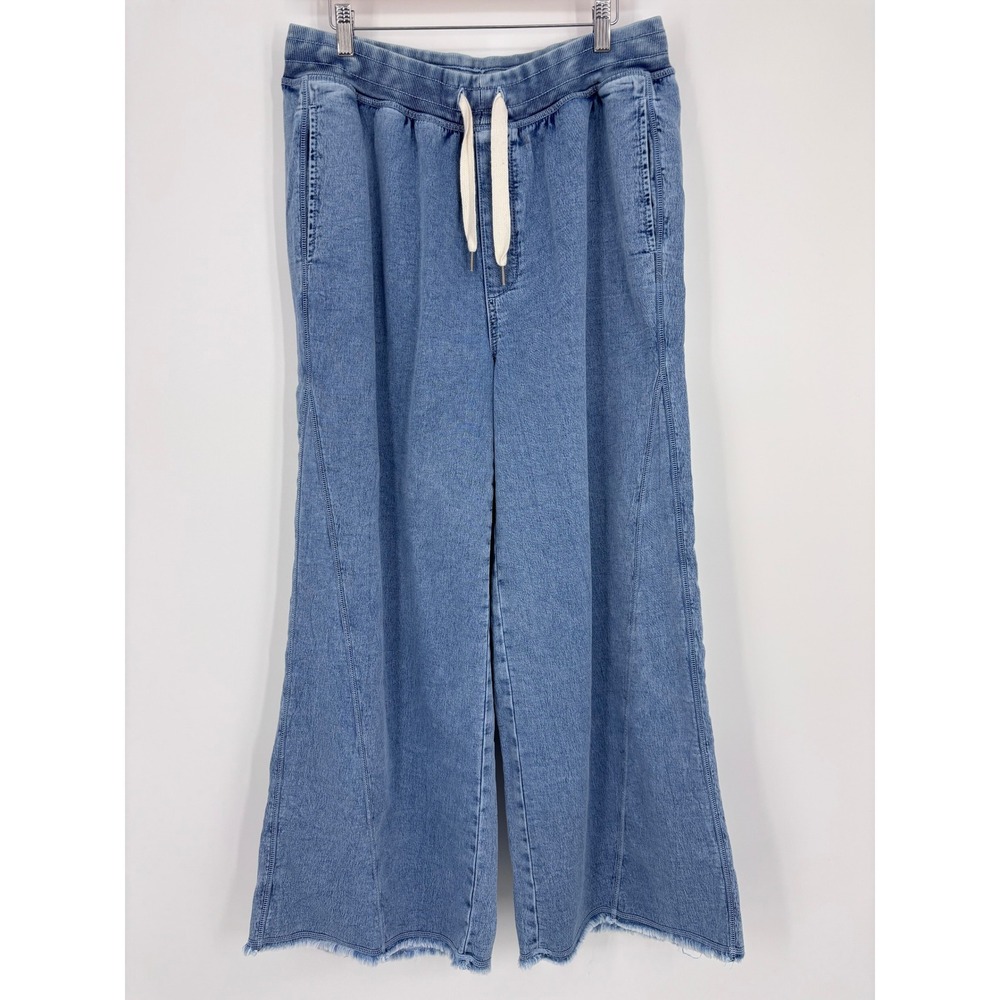 aerie Light Blue Wide Leg Denim Jumpsuit Pants